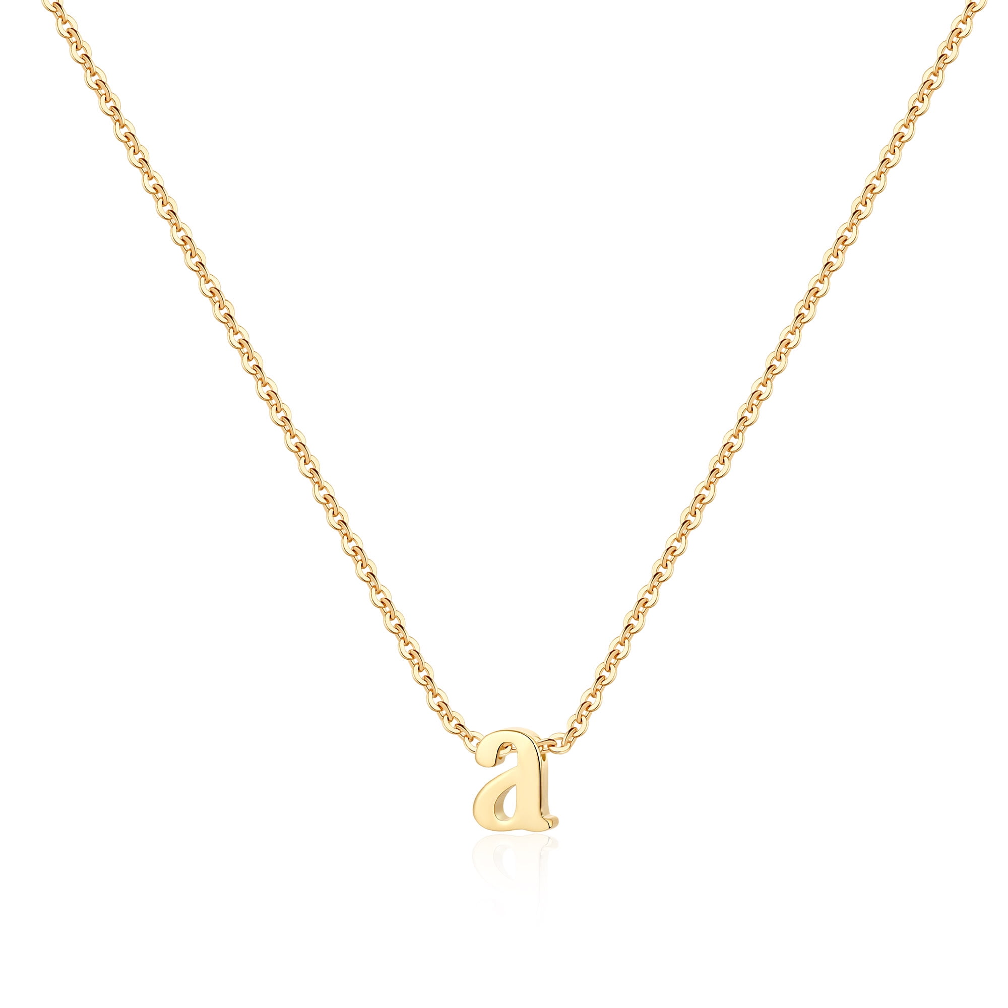 Small Initial Necklace ,14K Solid Yellow Gold Letter Necklace, Letter  Pendant, Letter N Necklace in 14K Gold ,Layering Necklace